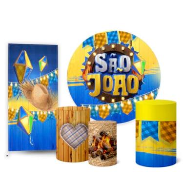 Imagem de Trio Capas Cilindro + Painel Redondo Sublimado + Lateral Festa Junina (K2FJN0038)