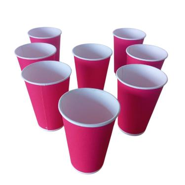 Imagem de Kit 8 Copos de Papel Coloridos Biodegradáveis Descartáveis Aniversário Comemorações Festas