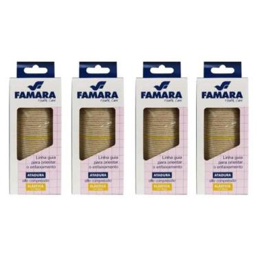 Imagem de Kit 4 Bandagem Elástica 15cm x 1,30m Atadura Alta compressão Ortopédic