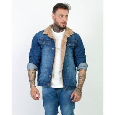 Imagem de Jaqueta Jeans Masculina Sherpa Pelinho Forrada Com Pelo-Masculino