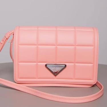 Imagem de Bolsa Feminina Transversal Tira Colo Para Sair Trabalhar Bolsa Luxo (Rosa Bebê)