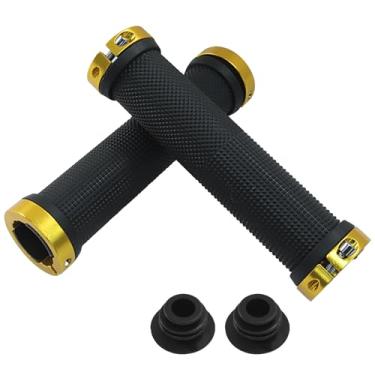Imagem de Unlorspy 2 Pegadores de guidão de montanha amarela, borracha macia antiderrapante para bicicleta, estrada, MTB, cruzador de praia, bicicleta dobrável, scooter