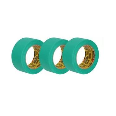 Imagem de Kit com 3 Fitas Crepe Automotiva 525 Verde 48MM X 50M Adere