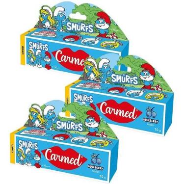 Imagem de Kit 3 Hidratante Labial Carmed SMURFS Blueberry 10G - Cimed