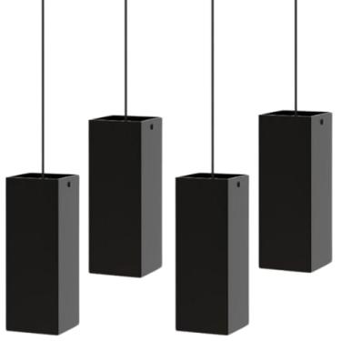 Imagem de Unidas Store, Kit 4 Pendentes Industrial Preto Quadrado Moderno U.ELG