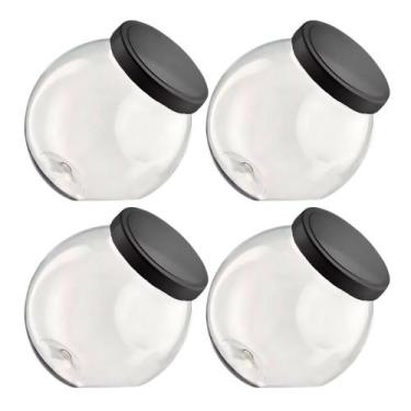 Imagem de Kit 4 Pote Baleiro Plástico 1,2LT Multiuso Organizador Tampa de Rosca 