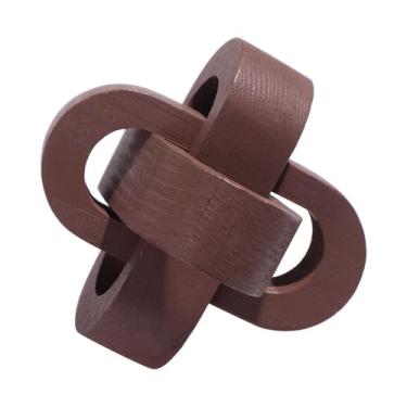 Imagem de Corrente decorativa de madeira, nó de madeira, decoração moderna rústica de fazenda, para mesa de centro, entrada