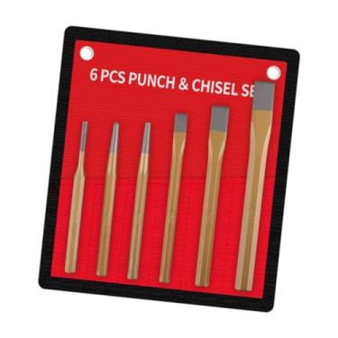 Imagem de IEUDNS Conjunto de 6 peças de localizador de punção central, ferramenta de posicionamento de furos, cinzel, chave inglesa, kit manual de cinzel para, Socos