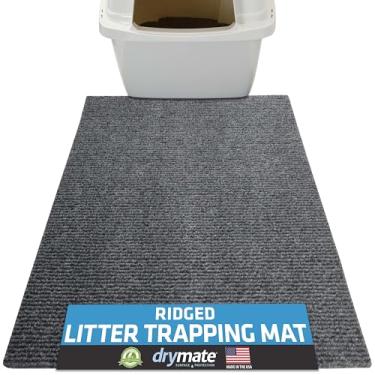 Imagem de Drymate Tapete de armadilha de areia para gatos, (design idged design), prende areia e bagunça da caixa, macio em gatinhos - absorvente/à prova de água/à prova de urina - lavável na máquina, durável, (feito nos EUA) (50,8 cm x 71 cm)