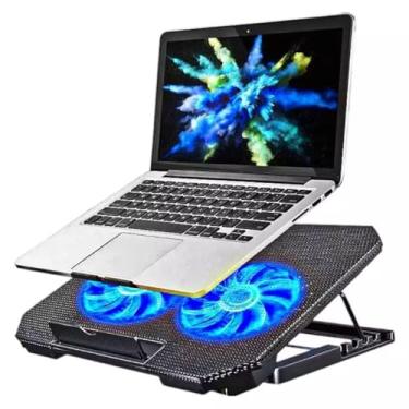 Imagem de Base Cooler para Notebook Refrigerada com 2 Ventoinhas Silenciosas Duplo USB