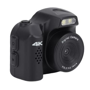 Imagem de Acouto Câmera Digital Compacta Com Luz de Preenchimento de 64MP 4K HD Pequena Câmera retrô Com Display 1.54in 19 Filtros 78 ° Lente Grande Angular para Estudantes Fotografia de Viagem (BLACK)