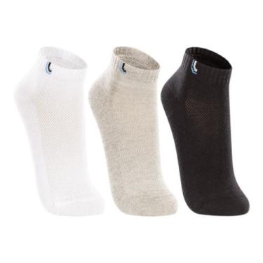 Imagem de Lupo Meia 3225 Kit 3 Pares Invisível Unissex, Preto, Cinza, Branco, 33