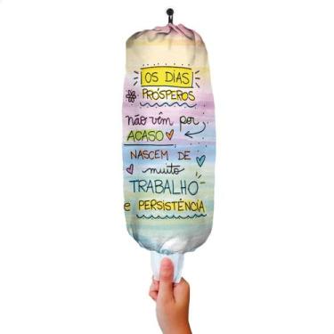 Imagem de Puxa Saco de Tecido Trabalho Dias Prósperos Dispenser Porta Sacolas Di