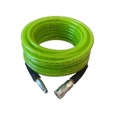 Imagem de Furesn Mangueira De Ar 3/8 Pol X 50 Pés, Poliuretano (Pu), Mangueira De Compressor De Ar Reforçada, Leve, Resistente A Torções Com Acoplador Rápido E Plugue De Alto Fluxo Industrial De 3/8 Pol, Limi