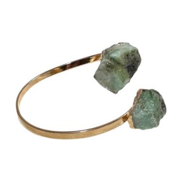 Imagem de Bracelete Pulseira Pedra Natural Esmeralda Ajustável - Equilíbrio Pedr