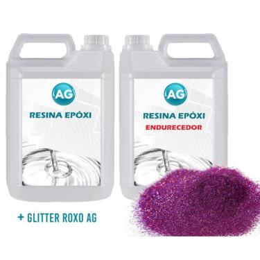 Imagem de Resina Epóxi 1KG + Glitter Roxo AG - Resinas ag
