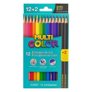 Imagem de Lápis de Cor 12 cores + 2 grafite MultiColor