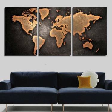 Imagem de Quadros Decorativos Mapa Mundi 120 x 60 cm - TEMPLACAS