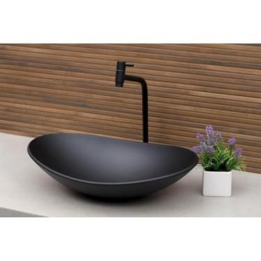 Imagem de Cuba De Vidro Oval Grande 47cm para Banheiro Lavabo - Matte (Preto Fosco)