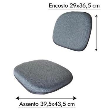 Imagem de Conjunto de Assento e Encosto Anatômico para Cadeira Secretária Fixa o