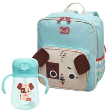 Imagem de Mochila Creche Escolar De Costas Filhotiis Infantil c/Copo Canudo Sili
