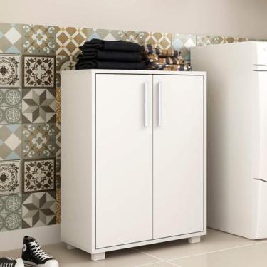 Imagem de Armário Balcão para Lavanderia 53,5cm 2 Portas BRV Móveis, Branco