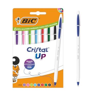 Imagem de BIC Caneta esferográfica de ponta larga Cristal Up (1,2 mm) com corpo em dois tons, cores clássicas e divertidas, pacote com 8