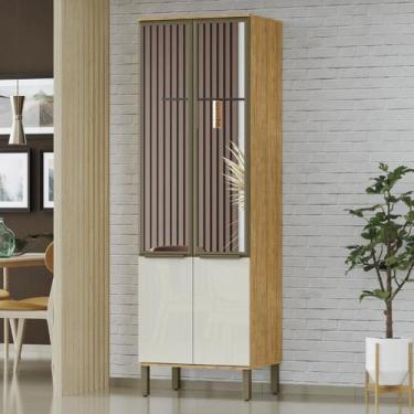 Imagem de Paneleiro e Cristaleira para Cozinha com Armário de Vidro 4 Portas - V