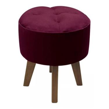 Imagem de Puff Banqueta Redondo Pé Palito - Cerâmica Regina, Marsala