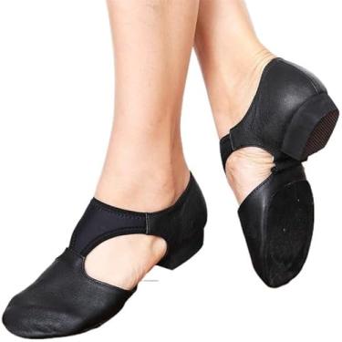 Imagem de Sapatos De Balé De Couro Genuíno Stretch Arch Grecian Sandals Jazz Dance Shoes Mulheres Ballet Jazzy Dancing Professor Sneaker Sandals Excercise Gym Para Mulheres Crianças Adultos, Black, 41