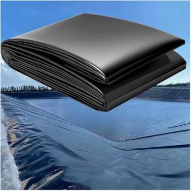 Imagem de Forros Da Lagoa Dos Peixes Do Hdpe Da Espessura Do Forro 0.12mm Da Lagoa Para Lagoas Exteriores, Membrana Preta Flexível Da Lagoa Para A Lagoa Da Cachoeira, Dos Peixes O, 4x12m(13x39ft)