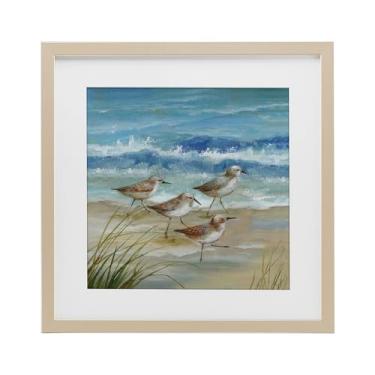 Imagem de Stupell Industries Impressão emoldurada Sandpiper Gathering View Birch Under Glass por Nan, 40,6 x 40,6 cm