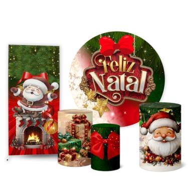 Imagem de Trio Capas Cilindro + Painel Sublimado + Painel Romano Natal (K2NAT067)