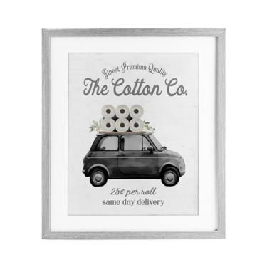 Imagem de Stupell Industries Impressão emoldurada cinza de papel higiênico Cotton Co por Lettered and Lined, 53 x 43 cm