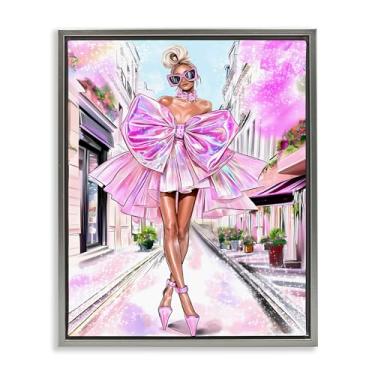 Imagem de Stupell Industries Fashionista em tela flutuante cinza de cidade grande design de arte de parede por Jess Stempel, 78 x 63 cm