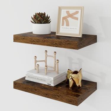 Imagem de Acovy Prateleiras flutuantes de 40,6 cm, prateleira flutuante de 23,5 cm de profundidade montada na parede, prateleiras de parede de 40,6 cm, estante profunda rústica, prateleiras grandes para