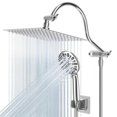 Imagem de Cabeça de chuveiro Combo Hibbent All Metal 25cm Rainfall 7-Spray
