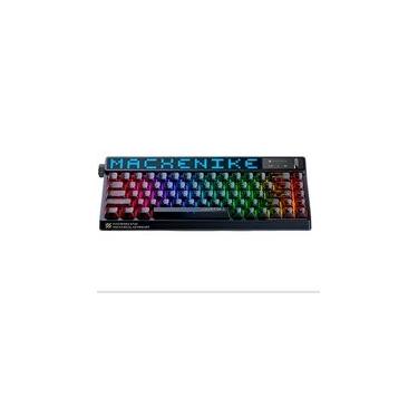 Imagem de Teclado Mecânico Gamer Machenike KT68-B68W Pro, 65%, Switch Gateron North Pole Linear, Tri-Mode, com Tela LED, RGB, Preto - KT68 PRO RGB BK