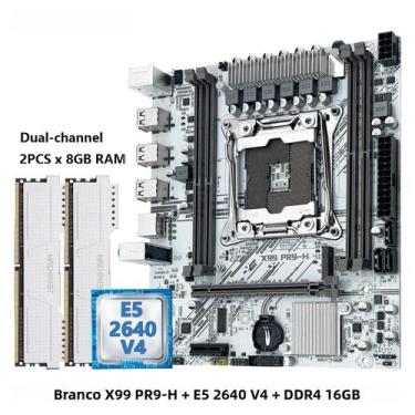 Imagem de Kit De Placa-Mãe Branca X99 Com CPU Xeon E5 2640 V4, 16GB De RAM, NVME