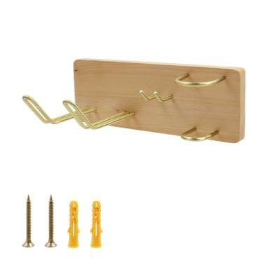 Imagem de Pastlla Suporte de parede para secador de cabelo, suporte de secador de cabelo, suporte autoadesivo para secador de cabelo, organizador de ferramentas de cabelo de banheiro 3 em 1 para pendurar pasta