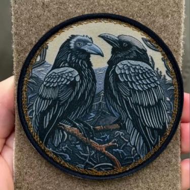 Imagem de Patch de moral engraçado Odin's Crow - Patch tático de corvos para equipamentos militares, mochilas, bonés de beisebol de operador, porta-placas e coletes - adesivos de moral