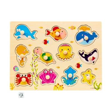 Imagem de Colecione e Encaixe MDF Animais Marinhos Toymix Brinquedo Infantil de 