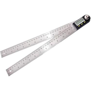 Imagem de Régua De Localizador De Ângulo Digital, Display Lcd Medidor De Ângulo Digital Com Retenção De Dados E Conversão De Unidade, Transferidor De Aço Inoxidável Para Carpintaria, R, 300MM