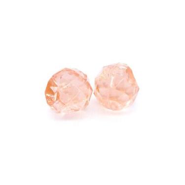 Imagem de Botão Bola Facetada Acrílico Laranja Claro Transparente 12mm 10pçs 10g