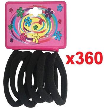 Imagem de kit 360 unidades Elástico De Cabelo Rabicó Xuxinha Preta - Lynx produç
