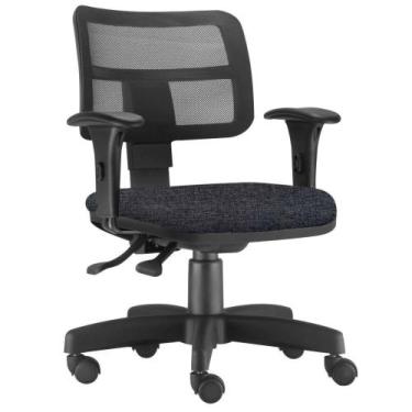 Imagem de Cadeira Giratória Zip Executiva Ergonômica Escritório Linho Chumbo - L