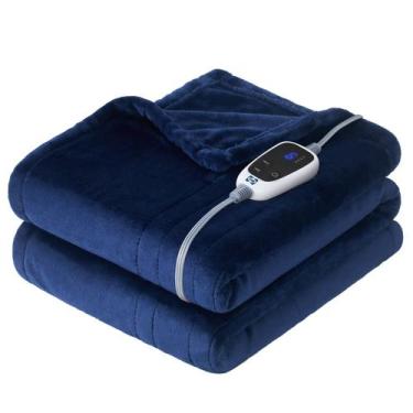 Imagem de Cobertor elétrico Throw SEALY Soft Flannel Navy 50x60in