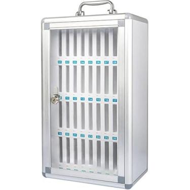 Imagem de Prateleiras Do Cacifo, Caixa De Entalhe, Telefone Da Caixa De Bloqueio, Armazenamento Do Telefone, Armário De Armazenamento Do Telefone Móvel, Cremalheira Multifunction Do Ar, Silver, 36Slots