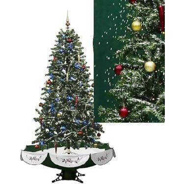 Imagem de Árvore De Natal Nevando Plug-in De árvore De Natal Vai Nevar Com Simulação De Música Decoração De Cena De Neve Enfeites Infantis, Green,red, 190CM