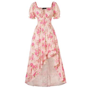 Imagem de Vestido Scarlet Darkness Summer Corset Vestido de verão rosa chiffon